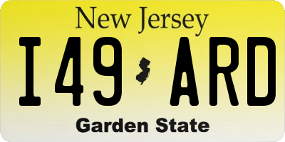NJ license plate I49ARD