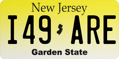 NJ license plate I49ARE