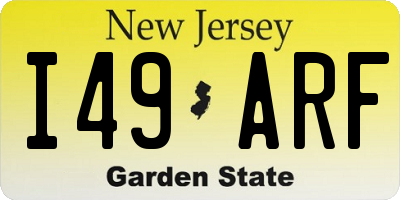 NJ license plate I49ARF