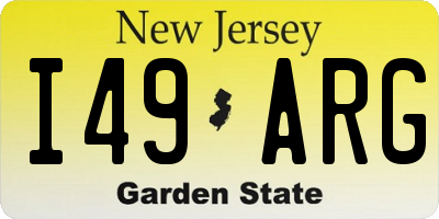 NJ license plate I49ARG