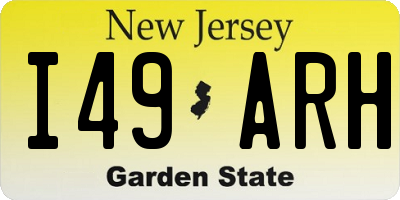 NJ license plate I49ARH