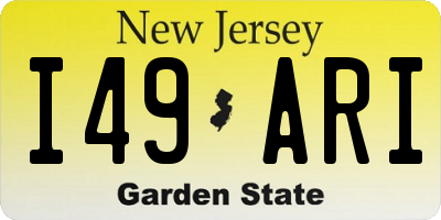 NJ license plate I49ARI