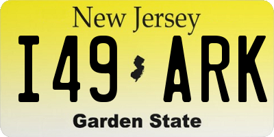 NJ license plate I49ARK