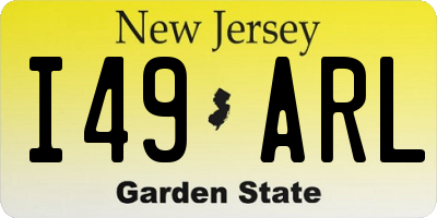 NJ license plate I49ARL