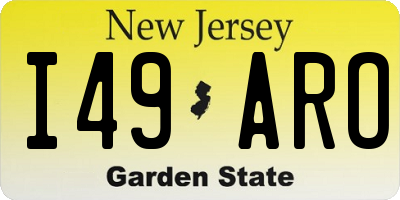 NJ license plate I49ARO
