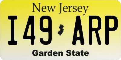 NJ license plate I49ARP