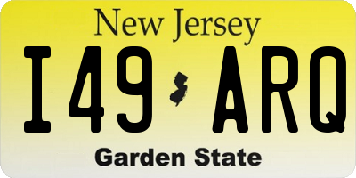 NJ license plate I49ARQ