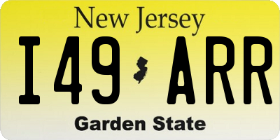 NJ license plate I49ARR