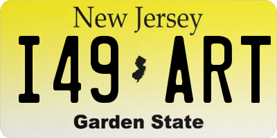 NJ license plate I49ART