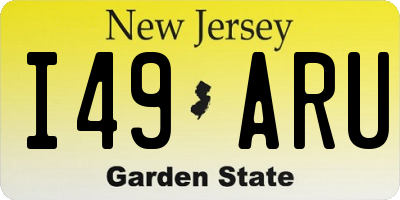 NJ license plate I49ARU