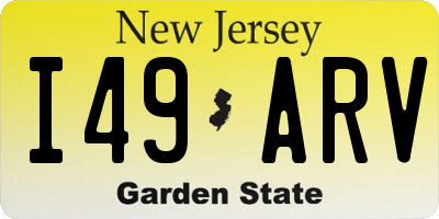 NJ license plate I49ARV