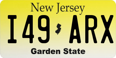 NJ license plate I49ARX