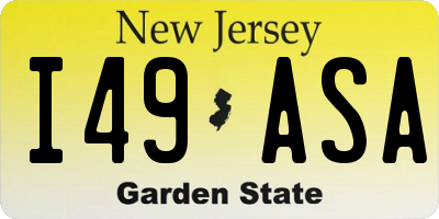 NJ license plate I49ASA