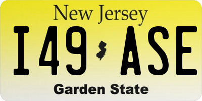 NJ license plate I49ASE