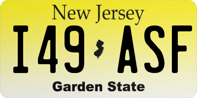 NJ license plate I49ASF