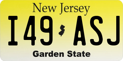 NJ license plate I49ASJ