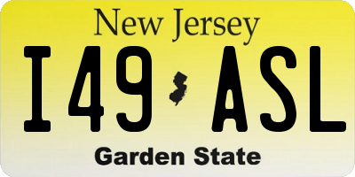 NJ license plate I49ASL