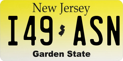 NJ license plate I49ASN