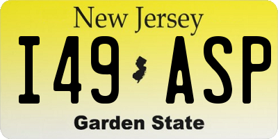 NJ license plate I49ASP