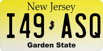 NJ license plate I49ASQ