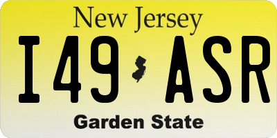 NJ license plate I49ASR