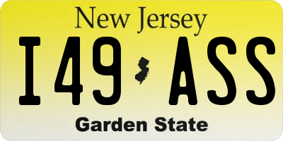 NJ license plate I49ASS