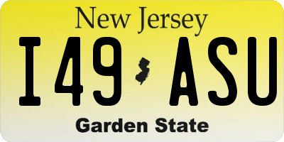 NJ license plate I49ASU