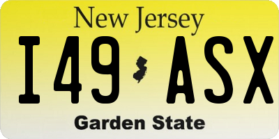 NJ license plate I49ASX