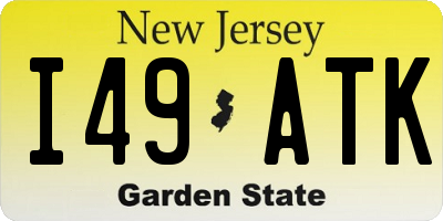 NJ license plate I49ATK