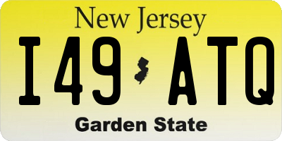 NJ license plate I49ATQ