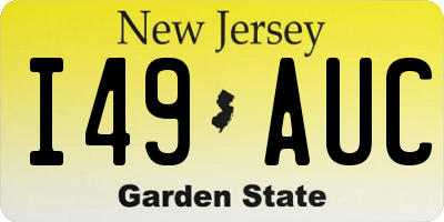 NJ license plate I49AUC