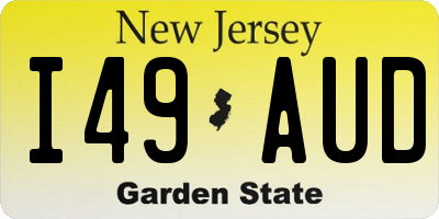 NJ license plate I49AUD