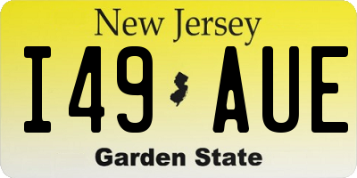 NJ license plate I49AUE