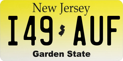 NJ license plate I49AUF