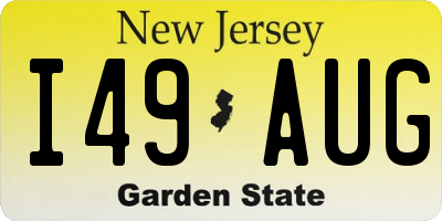 NJ license plate I49AUG