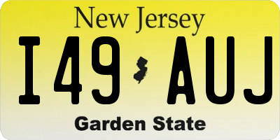 NJ license plate I49AUJ