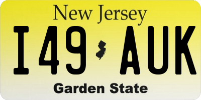 NJ license plate I49AUK