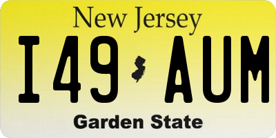 NJ license plate I49AUM