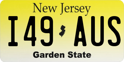 NJ license plate I49AUS