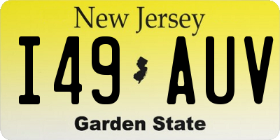 NJ license plate I49AUV