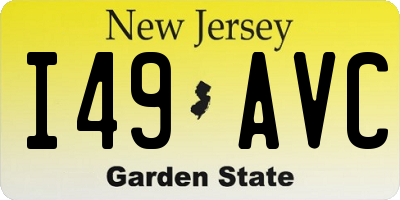 NJ license plate I49AVC