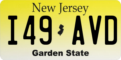 NJ license plate I49AVD