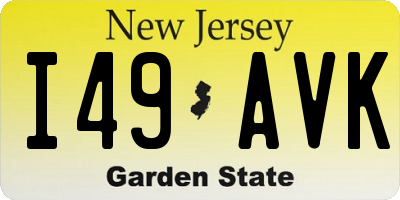 NJ license plate I49AVK