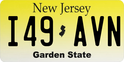 NJ license plate I49AVN