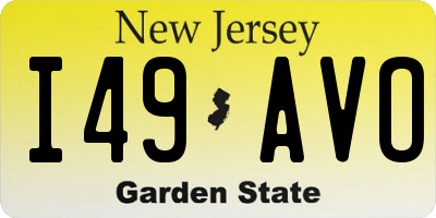 NJ license plate I49AVO