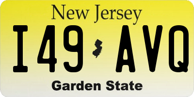 NJ license plate I49AVQ