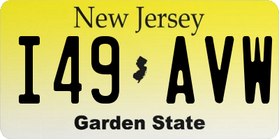 NJ license plate I49AVW