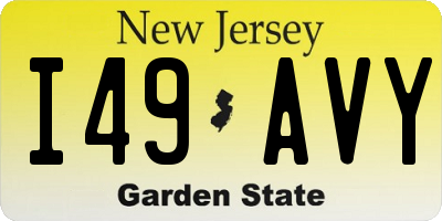 NJ license plate I49AVY