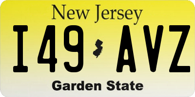 NJ license plate I49AVZ