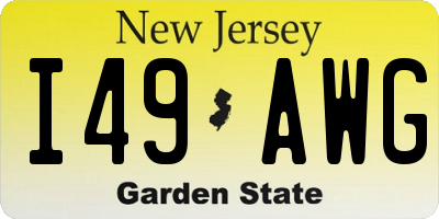 NJ license plate I49AWG